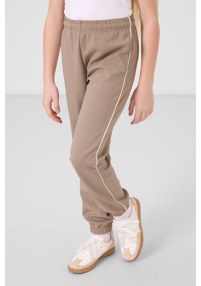 Tommylife Ekru-koyu Bej O Yaka Baskılı Lastik Paçalı Standart Fit Kız Çocuk Eşofman Takım - 75186 Ekru/koyu Bej Ekru - Koyu Bej