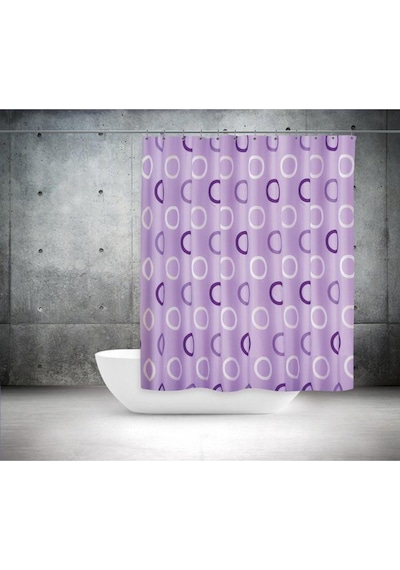 Zethome Tropik Banyo Duş Perdesi 5033 Çift Kanat Lila 2X120X200 Lila