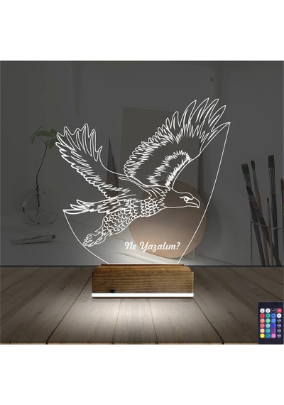 Luvivia Kartal Taraftar Kişiye Özel 3d Lamba - Masa Gece Lambası V2 Şeffaf
