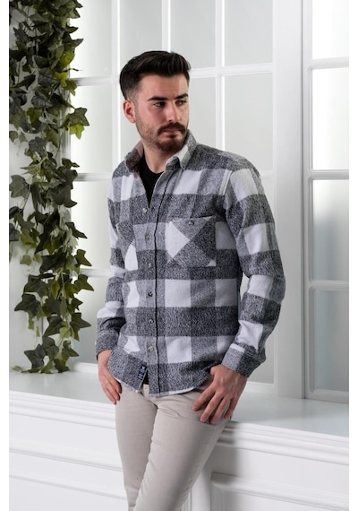 Dorss Slimfit Çift Cepli Ekoseli Erkek Oduncu Gömlek (516451181)