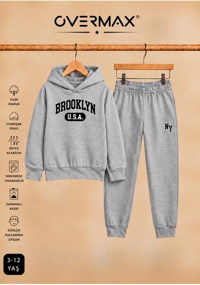 Overmax Brooklyn Baskılı Çocuk Kapüşonlu Eşofman Takımı 3-12 Yaş Gri Üst- Gri Alt - 915143009 Gri Üst- Gri Alt Overmax Brooklyn Baskılı Çocuk Kapüşonlu Eşofman Takımı 3-12 Yaş Gri Üst- Gri Alt - 915143009 Gri Üst- Gri Alt