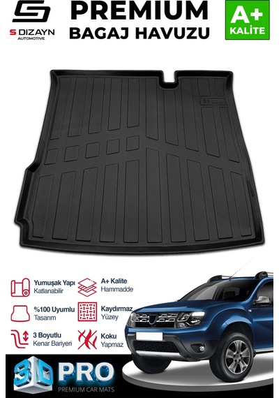 S-dizayn Dacia Duster 4x2 3d Pro Bagaj Havuzu 2018-2022 A+ Kalite