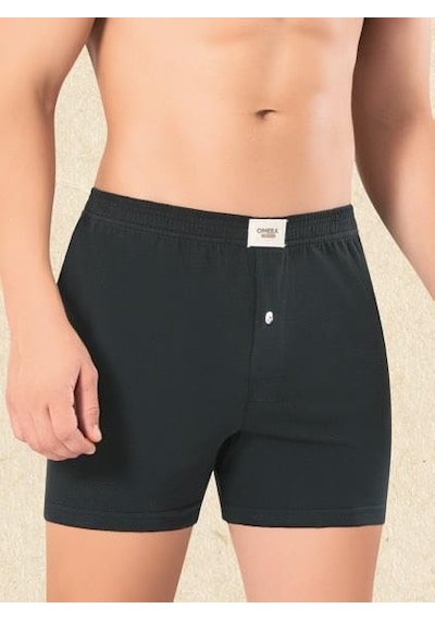 6 Adet Omera Organik Kumaş Erkek Düğmeli Boxer 2012 Siyah