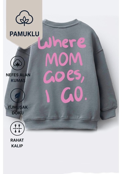 Monila Unisex Çocuk Pamuklu Bisiklet Yaka Sırt Baskılı T-shirt Pembe