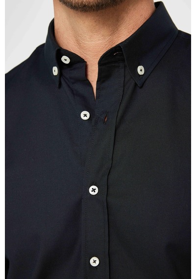 Tudors Slim Fit Dar Kesim Düğmeli Yaka Oxford Doku Pamuk Siyah Erkek Gömlek-31193-siyah Siyah Tudors Slim Fit Dar Kesim Düğmeli Yaka Oxford Doku Pamuk Siyah Erkek Gömlek-31193-siyah Siyah