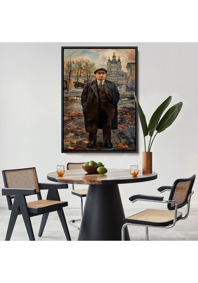 Çerçeveli Vladimir Lenin Sovyet Dönemi Rusya Dekoratif Duvar Tablosu-6194