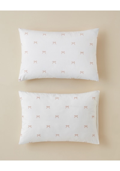 English Home Romance Ribbon Kolay Ütülenir 2'li Yastık Kılıfı 50x70 Cm Pembe
