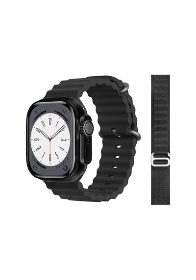 GS8 Watch 8 Ultra Akıllı Saat Siyah Watch 2.02 Inc Siyah Kordon Hediye (İthalatçı Garantili)