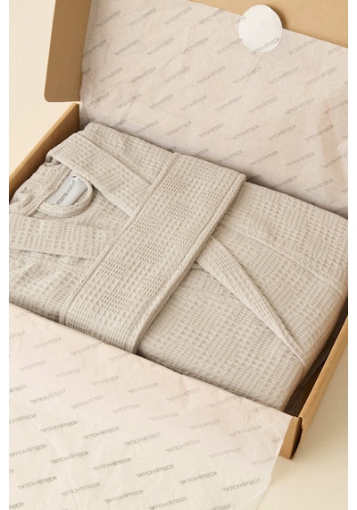 Kaşmir Home İris Waffle Bornoz Gri L-XL