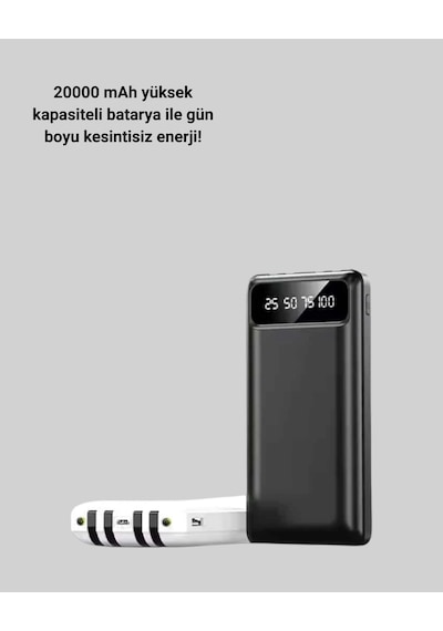 20.000mah Taşınabilir Powerbank Pd Teknolojili Çift Usb Çıkışlı Çok Renkli