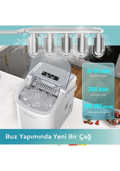 Bullet Kapsül Taşınabilir Buz Makinesi, Otomatik Temizleme, Hızlı Buz Yapma, Im016-bbl