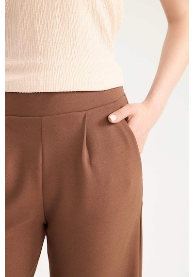DeFacto Regular Fit Cepli Krep Geniş Paça Palazzo Pantolon E5759AX25SPBN519