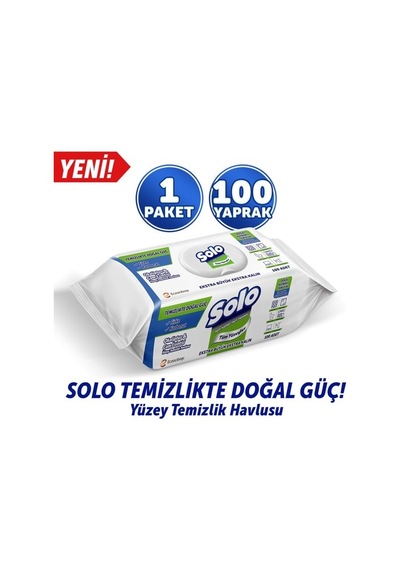 Solo Temizlikte Doğal Güç Okaliptus Çam Esintisi Yüzey Temizlik Havlusu Yüzey Temizleyici 100 Yaprak 12'li Set