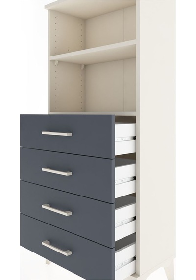Hyperion Dolap 2 Raflı 4 Çekmeceli 60x44x134 Aytaşı-antrasit Aytaşı