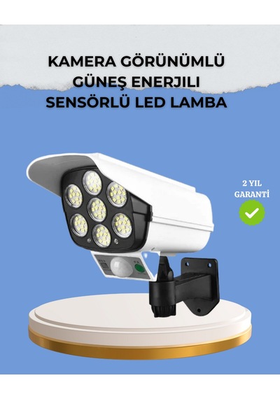 Gld-spt- Kamera Görünümlü Solar Led Lamba Hareket Sensörlü Uzaktan Kumandalı Bahçe Duvar Aydınlatmas Güneş