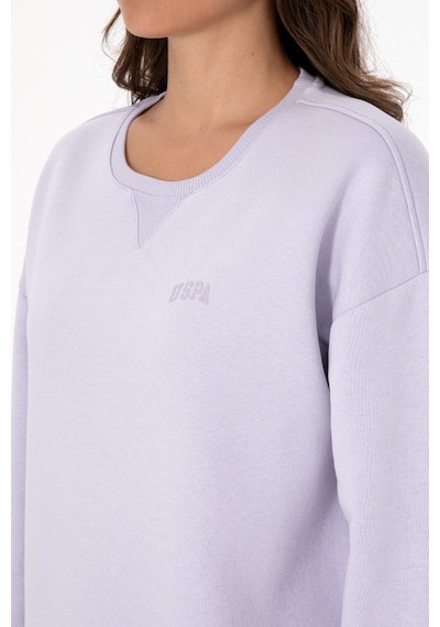 U.S. Polo Assn. Kadın Lavanta Şardonlu Bisiklet Yaka Basic Sweatshırt 50313586-VR245