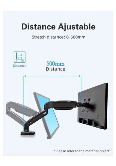 Amortisörlü Çift Monitör Tutucu 17-32 İnç Vesa Uyumlu Monitör Kolu Siyah