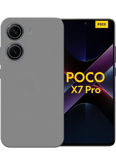 Poco X7 Pro Iron Man Edition Uyumlu Silikon Kılıf - Kamera Korumalı Esnek Kapak - Gri Gri