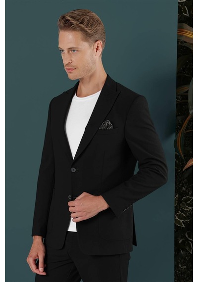 Efor C 659 Slim Fit Siyah Spor Ceket Siyah