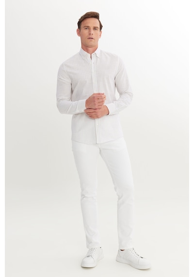 AC&Co / Altınyıldız Classics Erkek Bej %100 Pamuk Slim Fit Dar Kesim Düğmeli Gömlek Yaka Armürlü Gömlek Bej AC&Co / Altınyıldız Classics Erkek Bej %100 Pamuk Slim Fit Dar Kesim Düğmeli Gömlek Yaka Armürlü Gömlek Bej