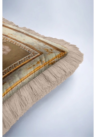Vintage Çiçek Eskitme Çerçeveli Saçaklı Yastık Kılıfı - Avangart Floral Bej Püsküllü Kırlent Kılıfı Yalın Yörünge Opal Vintage Çiçek Eskitme Çerçeveli Saçaklı Yastık Kılıfı - Avangart Floral Bej Püsküllü Kırlent Kılıfı Yalın Yörünge Opal