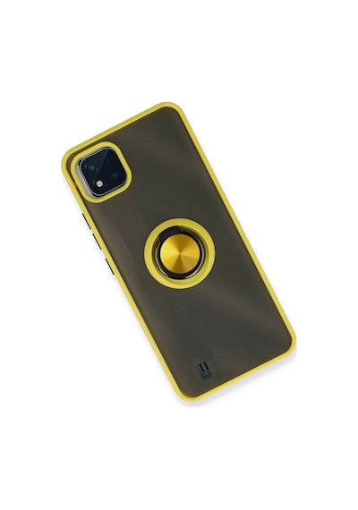 Realme C11 2021 Uyumlu Kılıf Montreal Yüzüklü Silikon Kapak - Sarı