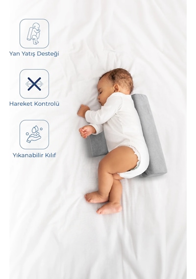 Babyjem Bebek Güvenli Uyku Yan Yatış Yastığı Gri