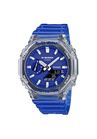 Casio G-shock Ga-2100hc Şeffaf Mavi Plastik Orijinal Saat Kordonu Çok Renkli
