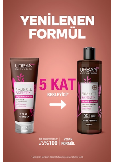Argan Yağlı Yıpranmış Saçlar Şampuanı 450ml + Nemlendirici Saç Kremi Hediyeli