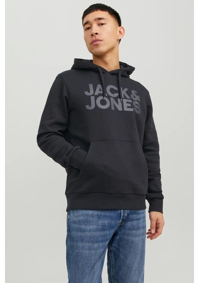 Jack & Jones 12152840 Logo Hoodie Erkek Sweatshirt 12152840-R17087 Siyah
