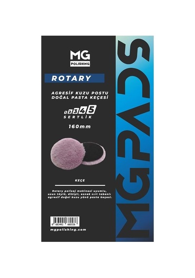 Mg Pads Doğal Kuzu Postu Agresif Pasta Keçesi 160 Mm