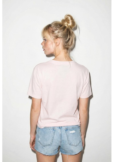 Shade Kadın Pamuk Italy Temalı Baskılı  Tasarım T-shirt 1008 60282054 - Toz Pembe L