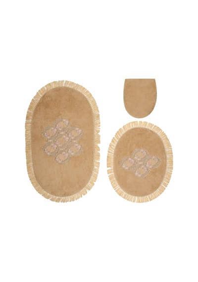 Akasya Saçakli Banyo Takımı 2 Pcs Cappuccino