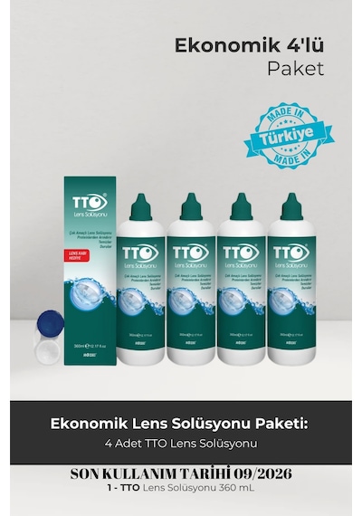 Tto Lens Solüsyonu 360 Ml 4 Adet Son Kullanım Tarihi: 09/2026