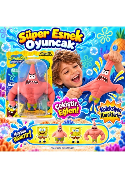 Süper Esnek Kaslı Patrick Figür Oyuncak Stretch 3+ Yaş
