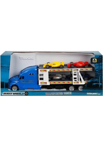 1:48 Maxx Wheels Transporter Tır 30 Cm - Mavi