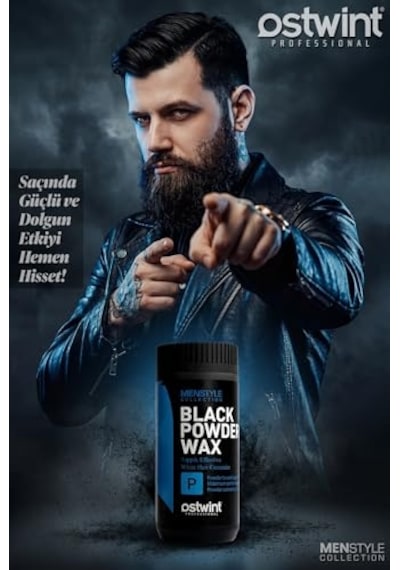 Ostwint Professional Siyahlaştırıcı Şekil Verici Topik Etkili Pudra Black Powder Wax 20 Gr Dolgun Görünüm, G