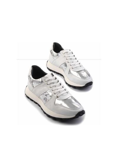Bambi Beyaz Beyaz Hakiki Deri Erkek Sneaker E01401086603 Beyaz