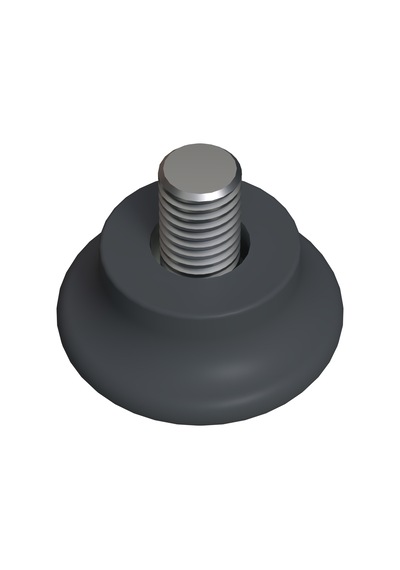 Cateksss M8x15 Düz Bingo Ayak, Pingo Ayak Çap:30 Mm Gri