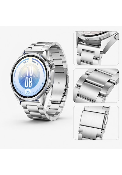 Huawei Watch Gt7 46mm İle Uyumlu Katlanır Klipsli Paslanmaz Çelik Saat Kordonu