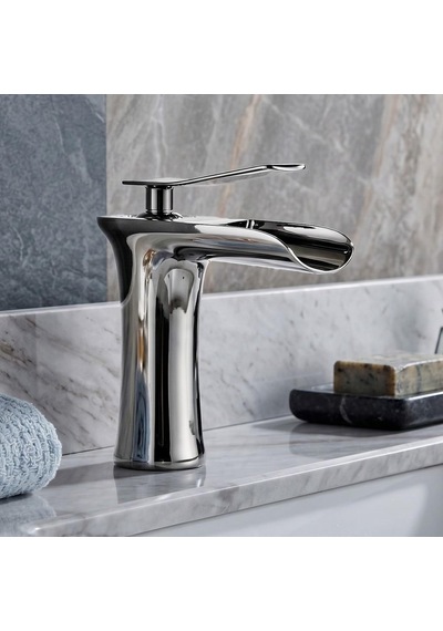 Edge Kısa Lavabo Bataryası Parlak Krom