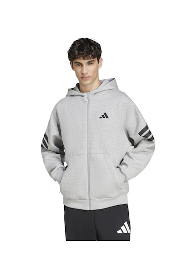 12storeez Adidas Future Icons 3-stripes Full-zip Erkek Sweatshirt Gri L Acı Kahverengi