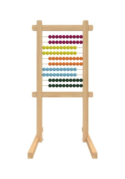 55x100 Cm 100 Boncuklu Ahşap Ayaklı Abaküs Abaküslü Ahşap Ayaklı Yazı Tahtaları Beyaz