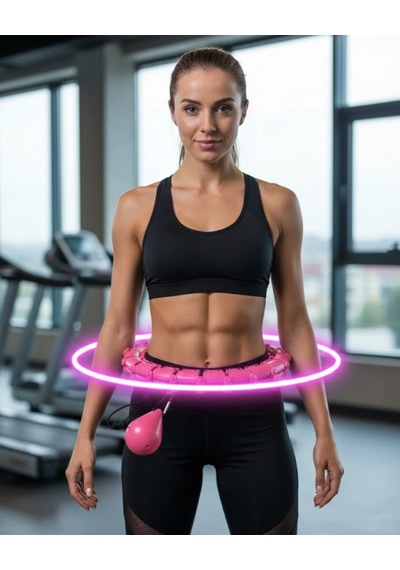 Buğz Evde Spor İçin Akıllı Hula Hoop Çemberi Bel İnceltici Mor Açık Haki
