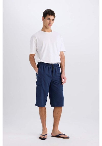 DeFacto Long Fit File Astarlı Uzun Boy Kargo Cep Deniz Şortu E0905AX25HSNV256