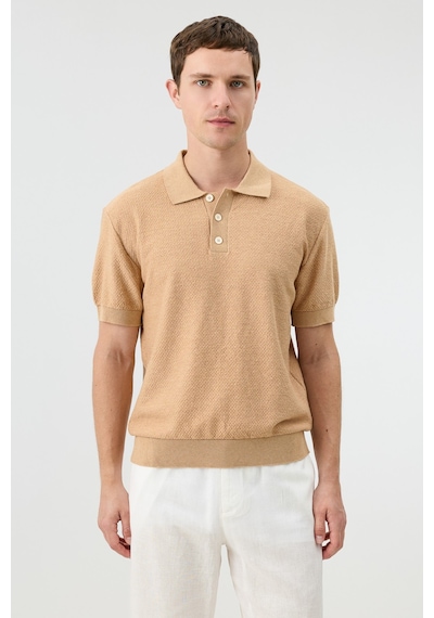 Antioch Dokulu Polo Yaka Triko Erkek T-shirt Camel