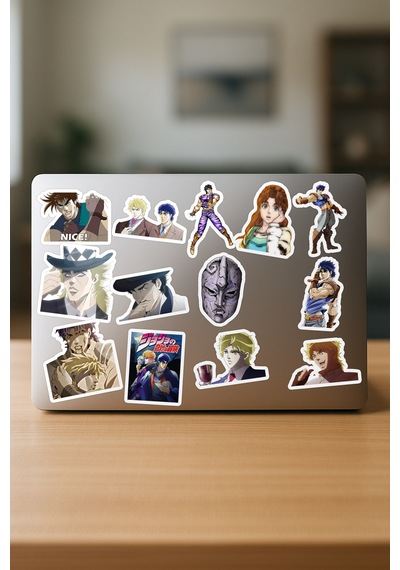 Jojo No Kimyou Na Bouken Part1 Part2 Anime Telefon Laptop Yapışkanlı Folyo Sticker Paketi 30 Adet Çok Renkli