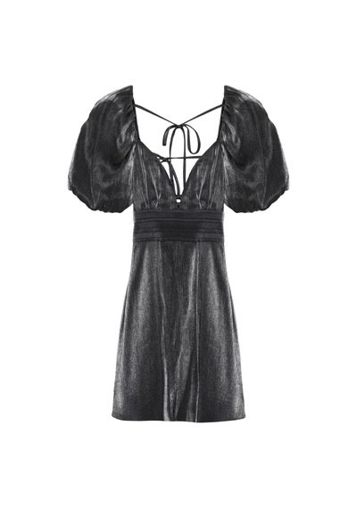 Olla Collection Sırt Detaylı Mini Elbise Siyah Gri