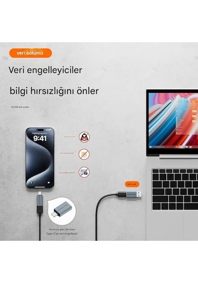 To Type-c Data Blocker - Veri Engelleyici Mor Otgbc Diğer