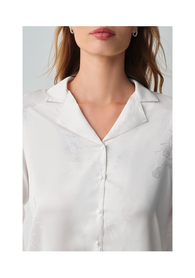 Suwen Bride Gömlek Yaka Pijama Takımı Wsh10510072036 Ekru